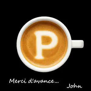 Miniature Tasse de café avec un P symbolisant Paisible de John FRANCEY