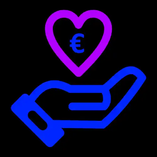 Symbole générosité main coeur euros de John FRANCEY